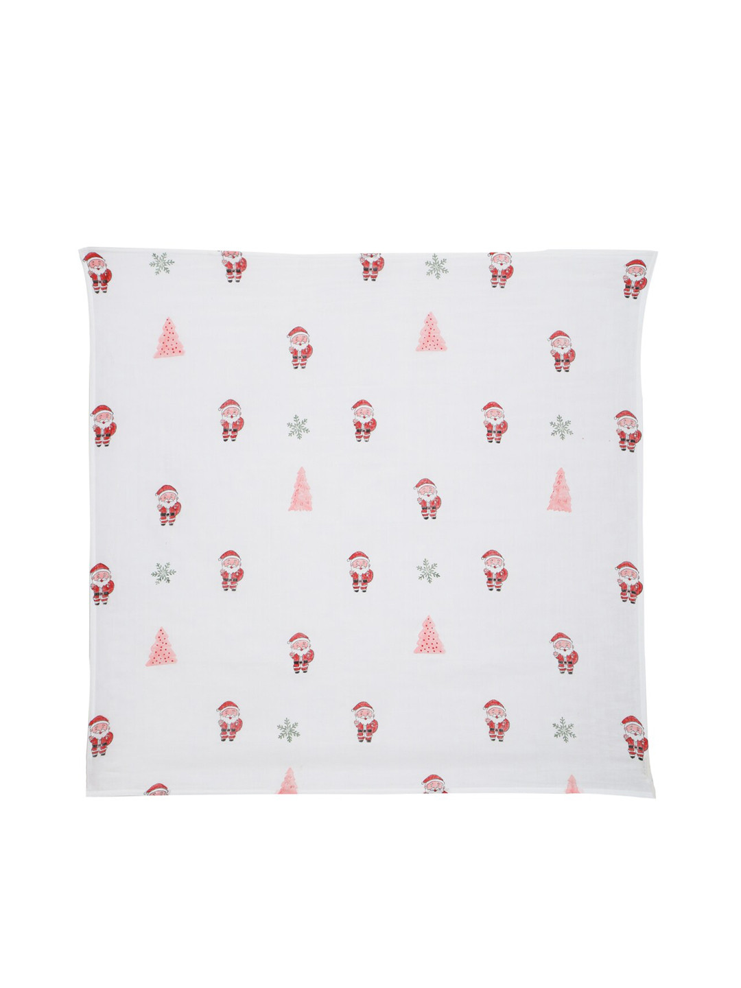 Moms Home Infant Kids White & Red Printed Organic Cotton Baby Muslin Swaddle