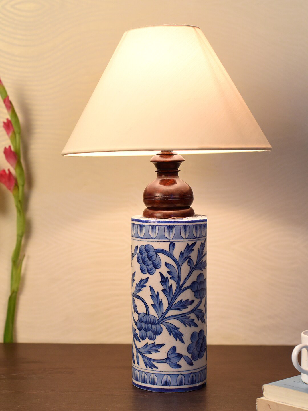 Unravel India Blue Ceramic Decor Table Lamp