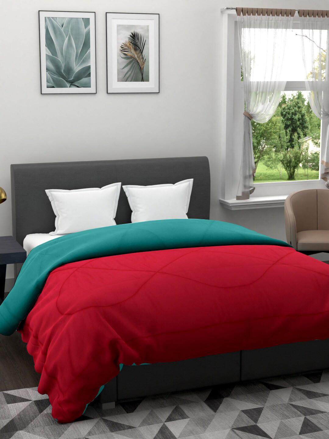 EverHOME Red Solid Mild Winter 210 GSM Double Bed Comforter