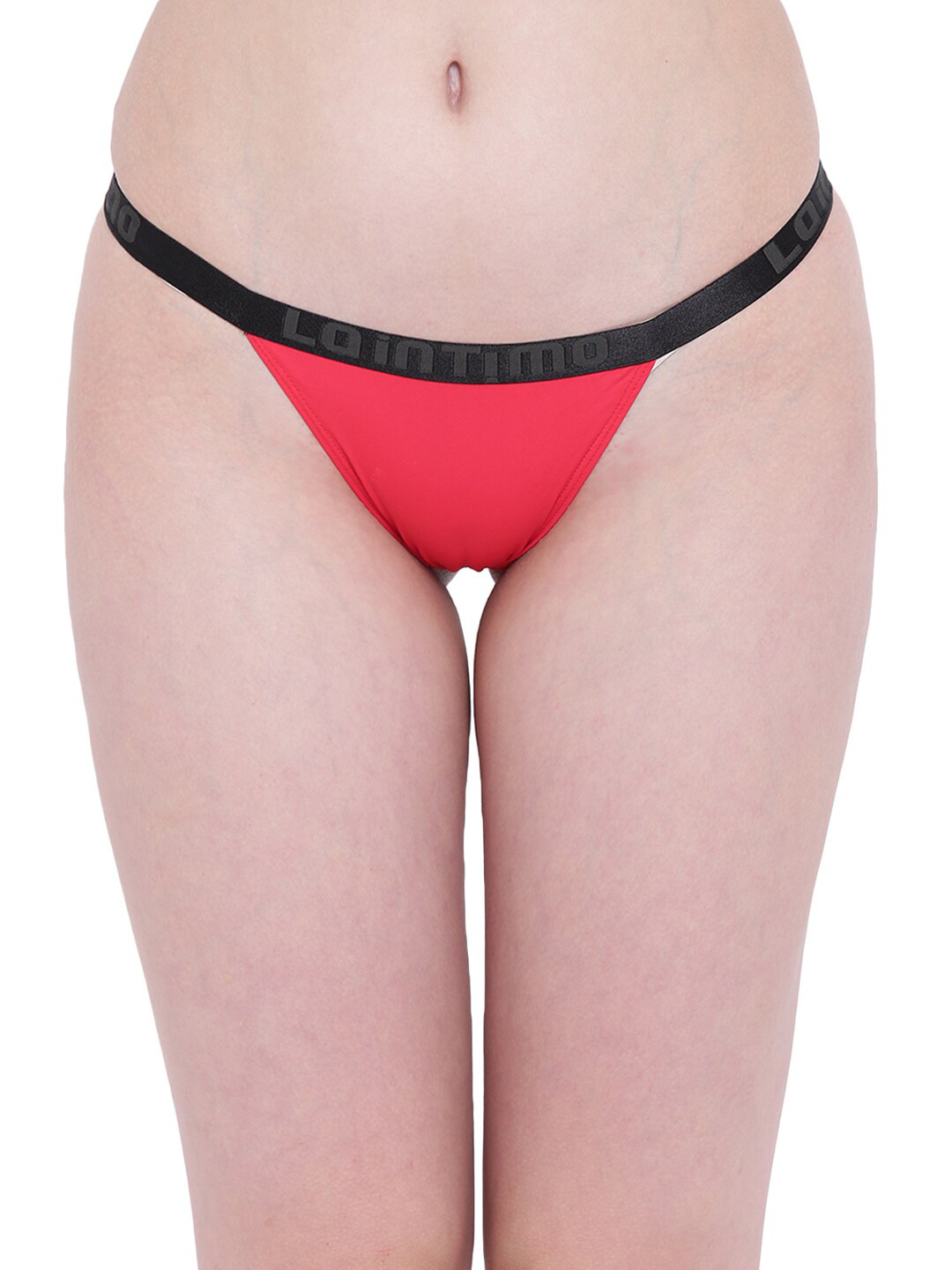 La Intimo Women Red Solid Bikini Briefs LIFPBS02BK0