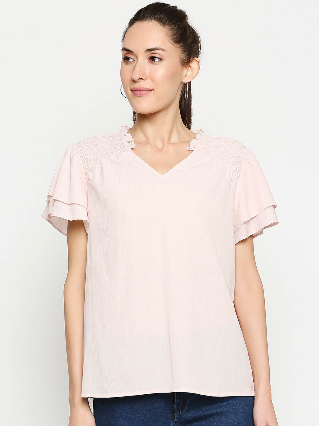 Annabelle by Pantaloons Women Pink Solid Top