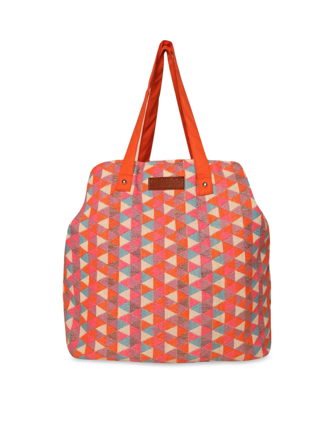 ASTRID Peach-Coloured & Blue Self Design Shoulder Bag