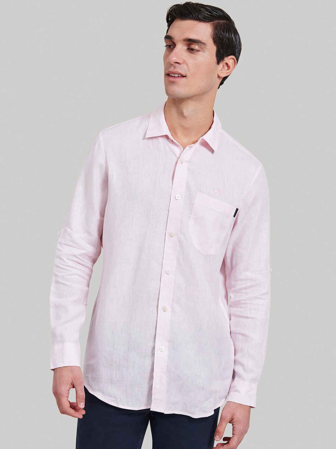 Beverly Hills Polo Club Men Pink Regular Fit Solid Casual Shirt