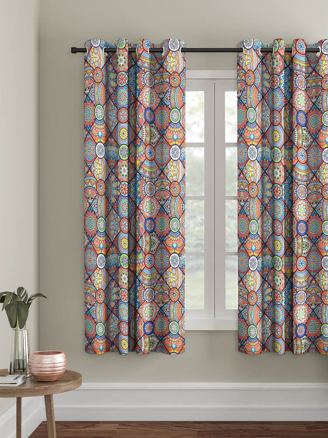 Cortina Multicoloured Set of 2 Digital Printed Window Curtains