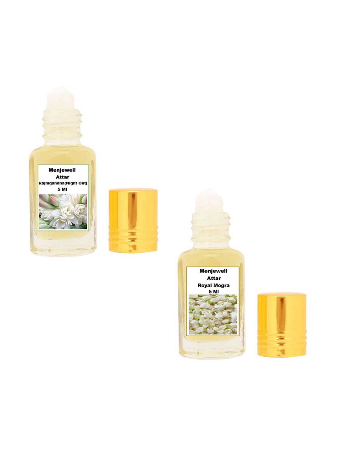 Set of 2 Rajnigandha and Royal Mogra Attar - 5ml each