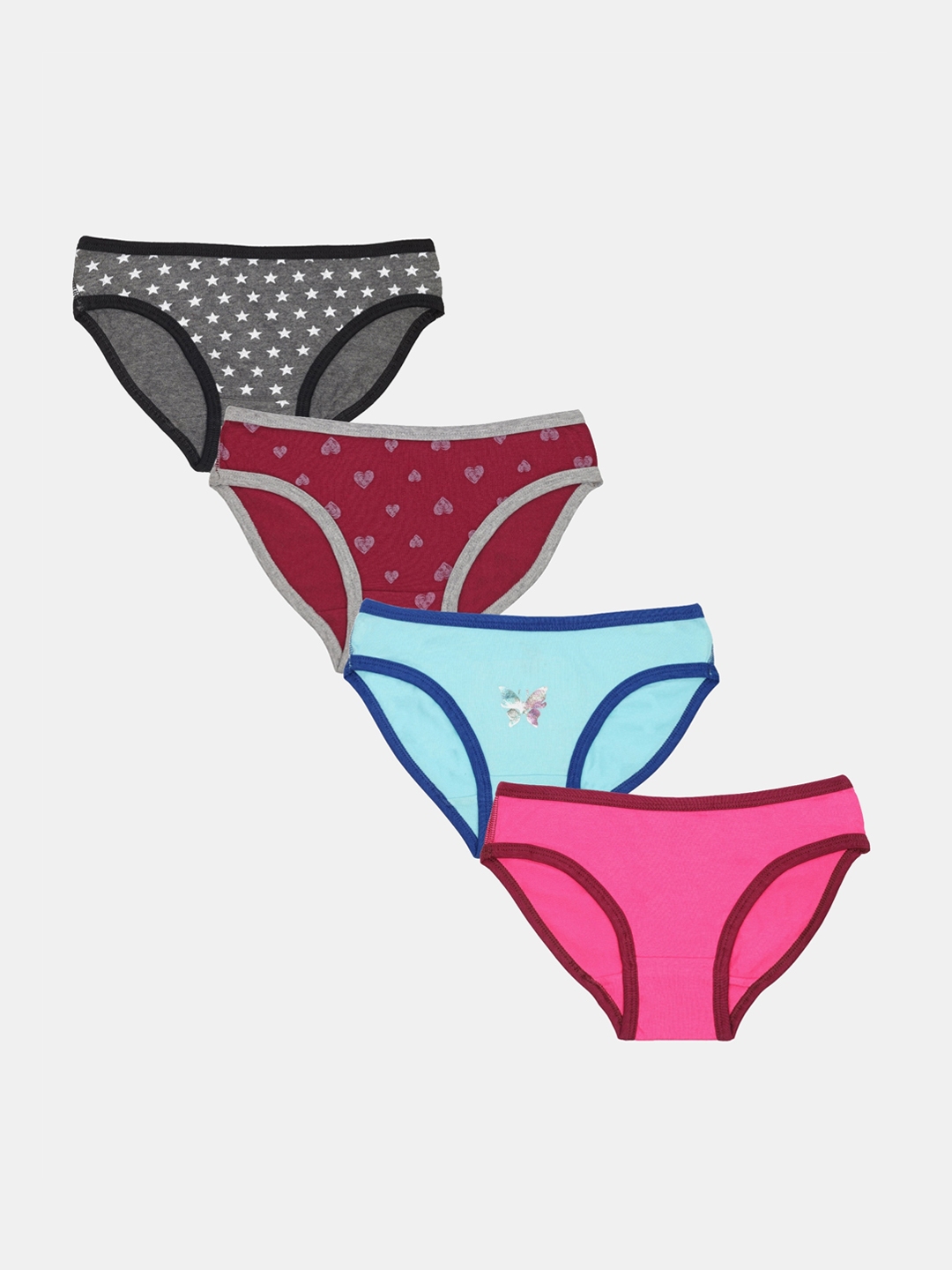 MTB Girls Pack of 4 Assorted Basic Briefs G4 3 4