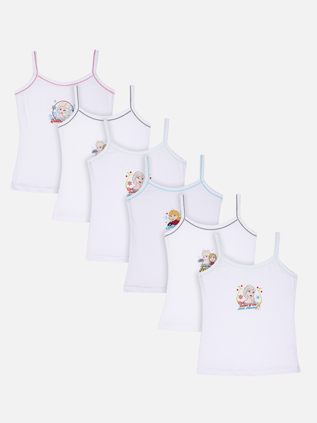 Bodycare Kids Girls Pack of 6 Assorted Frozen Innerwear Vests KIAE941-PK001