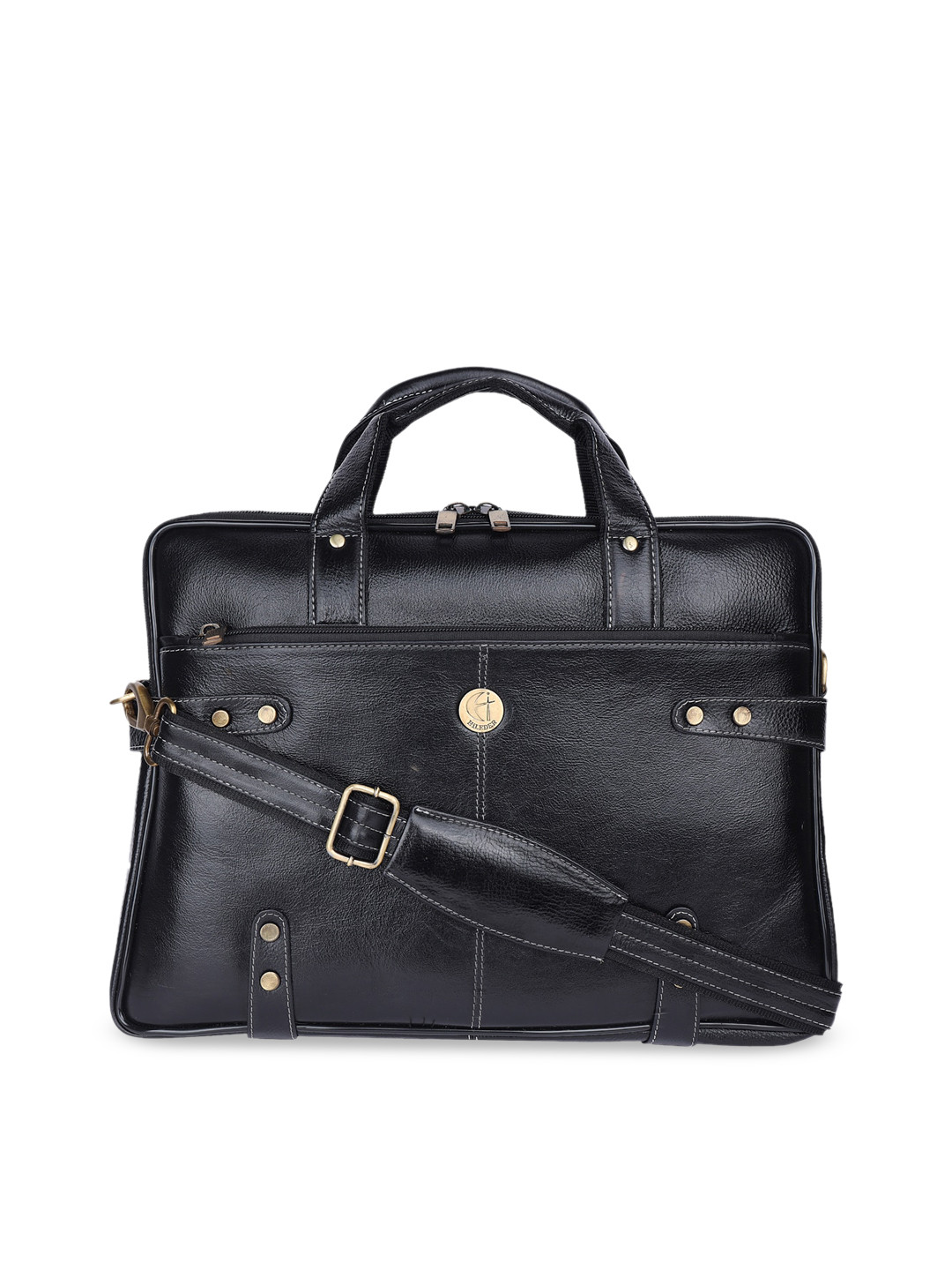 HiLEDER Unisex Pure Leather 15 Inch Business Briefcase Laptop Messenger Office Bag
