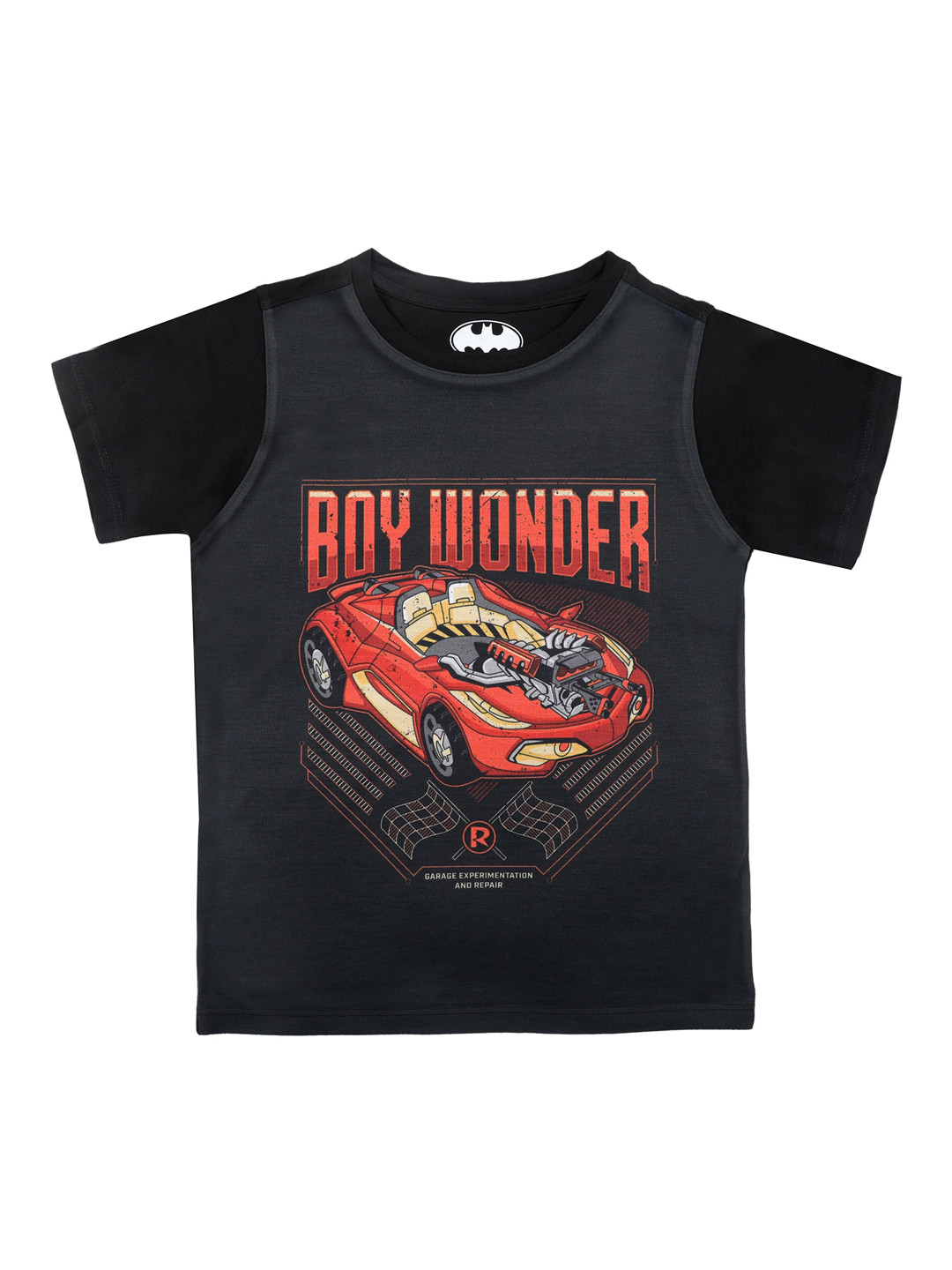 Batman Boys Black Printed Round Neck T-shirt