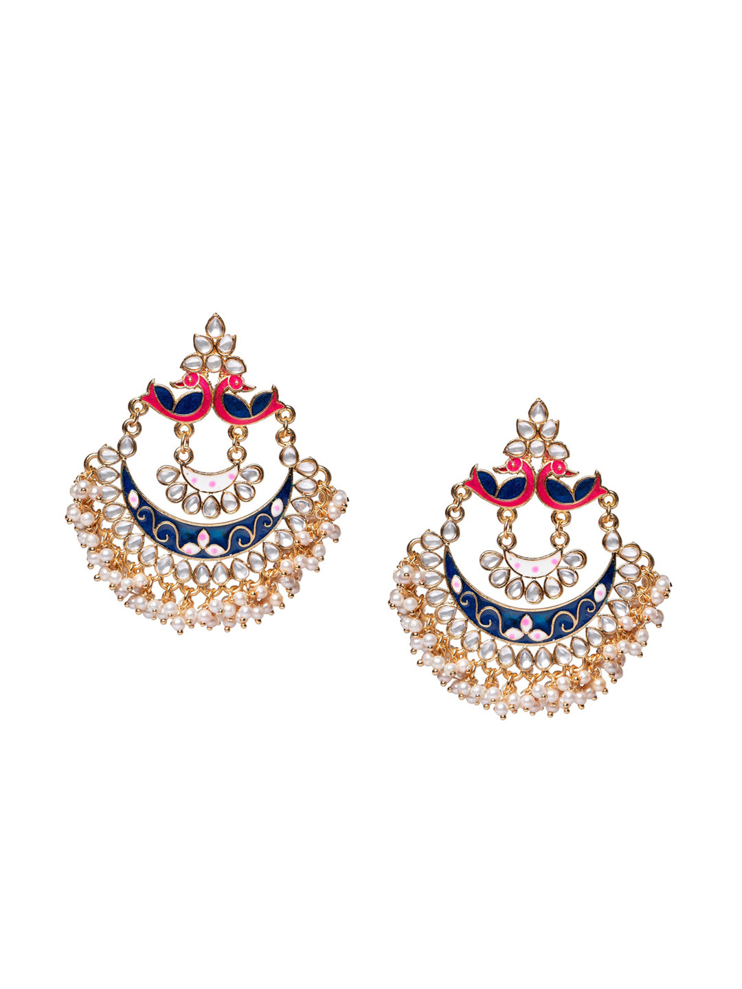 MORKANTH JEWELLERY 24K Gold-Plated & Blue Classic Drop Earrings