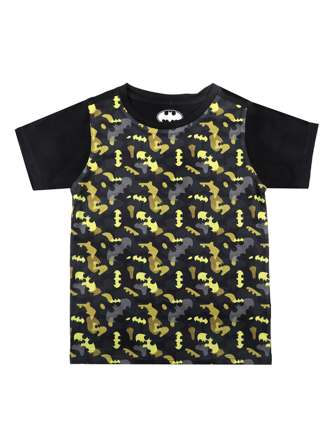 Batman Boys Black Printed Round Neck T-shirt