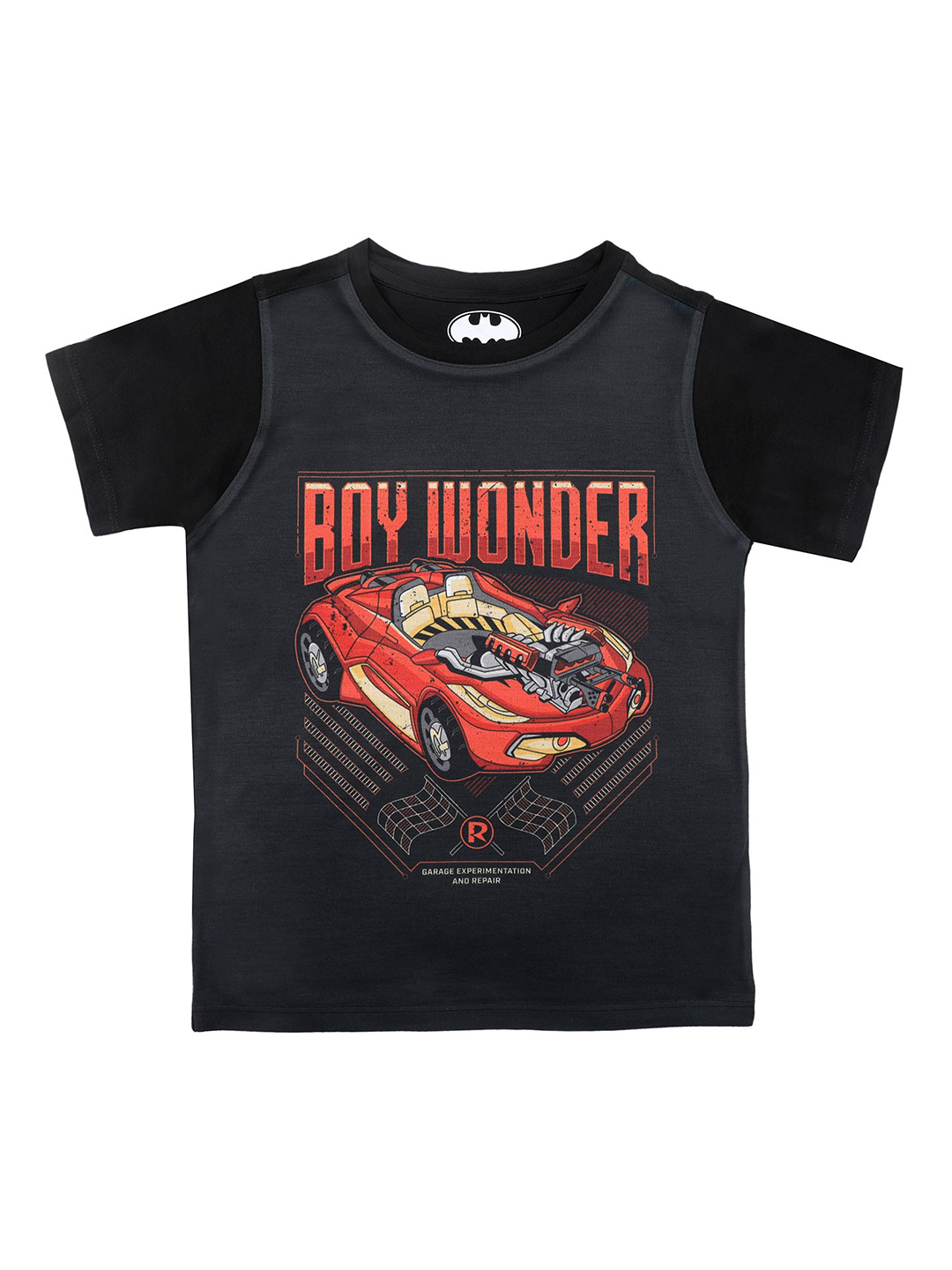 Batman Boys Black Printed Round Neck T-shirt