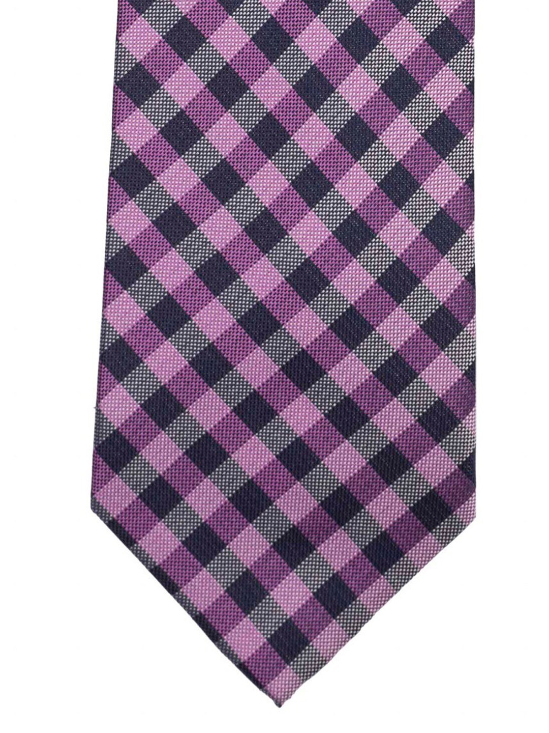 The Tie Hub Purple & Navy Blue Woven Design Broad Tie