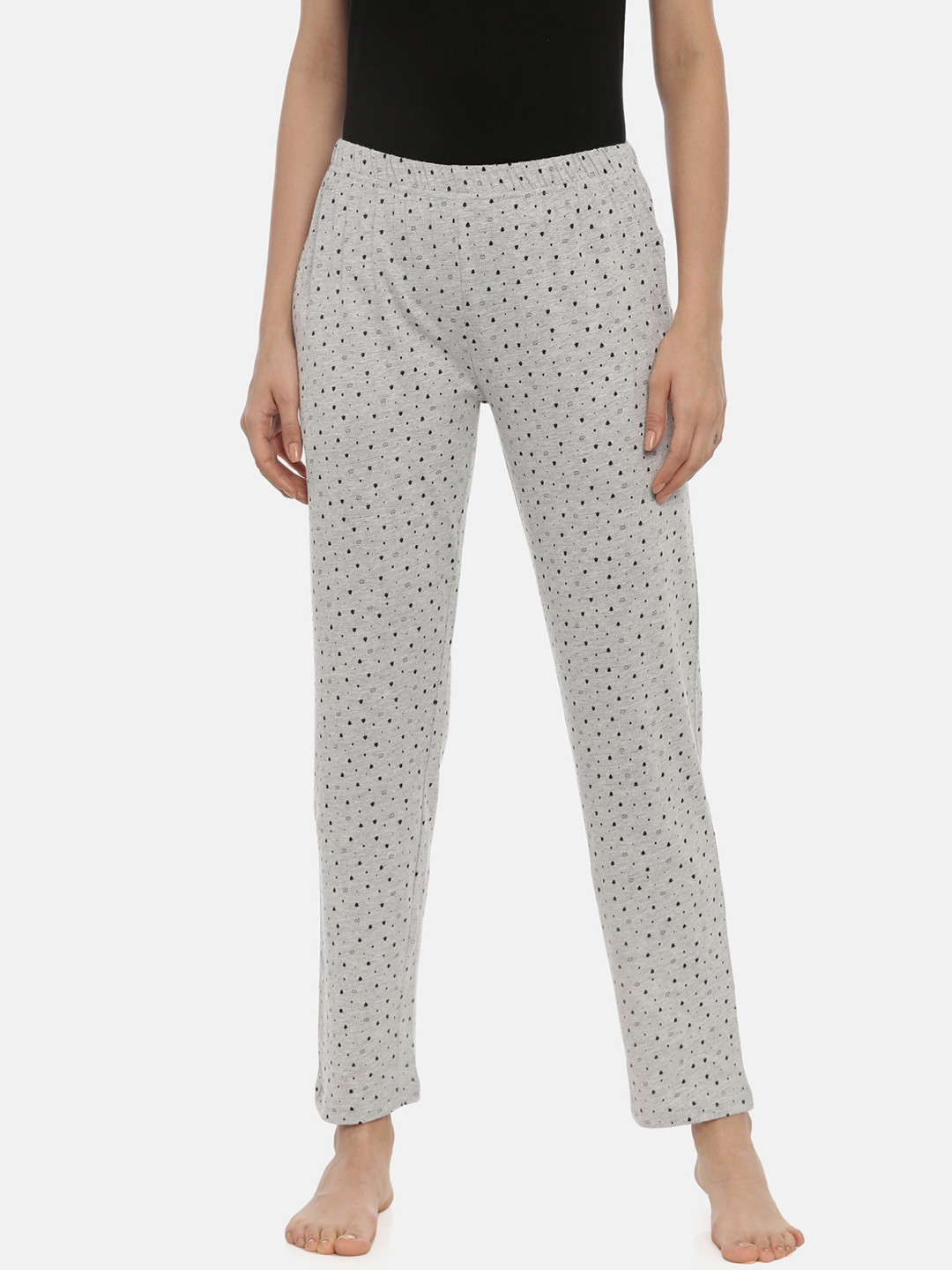Curare Women Grey & Black Printed Lounge Pants
