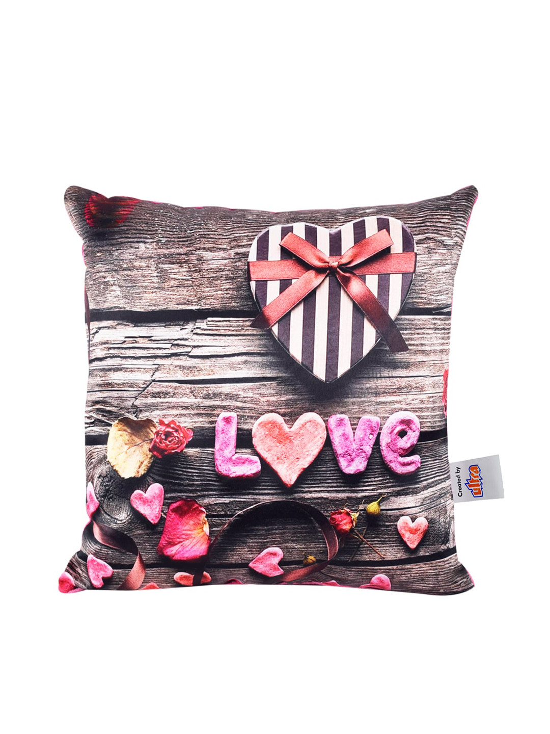 Ultra Kids Brown Mystical Love Printed Cushion Plush Soft Toy