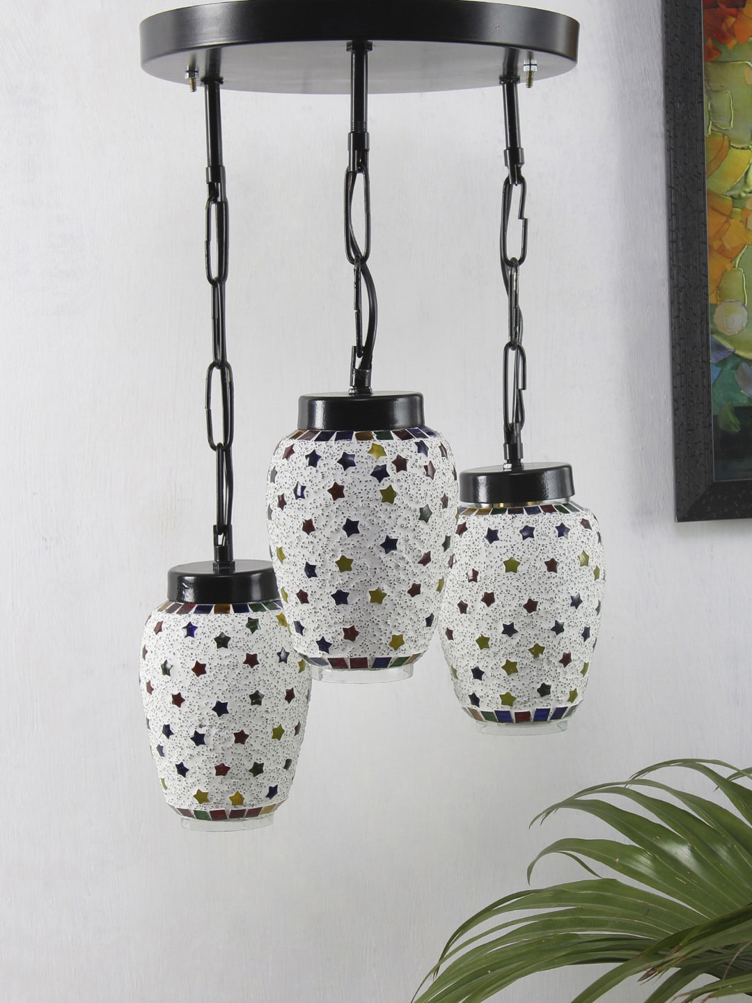 Devansh Multicoloured Textured Contemporary Cluster Light