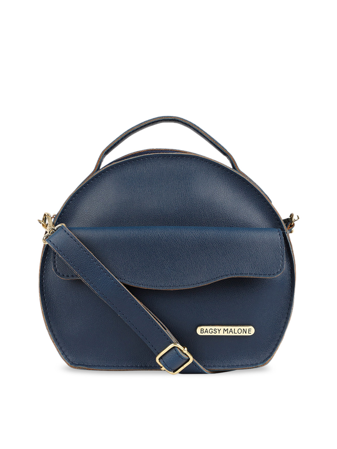 Bagsy Malone Blue Solid Half Moon Sling Bag