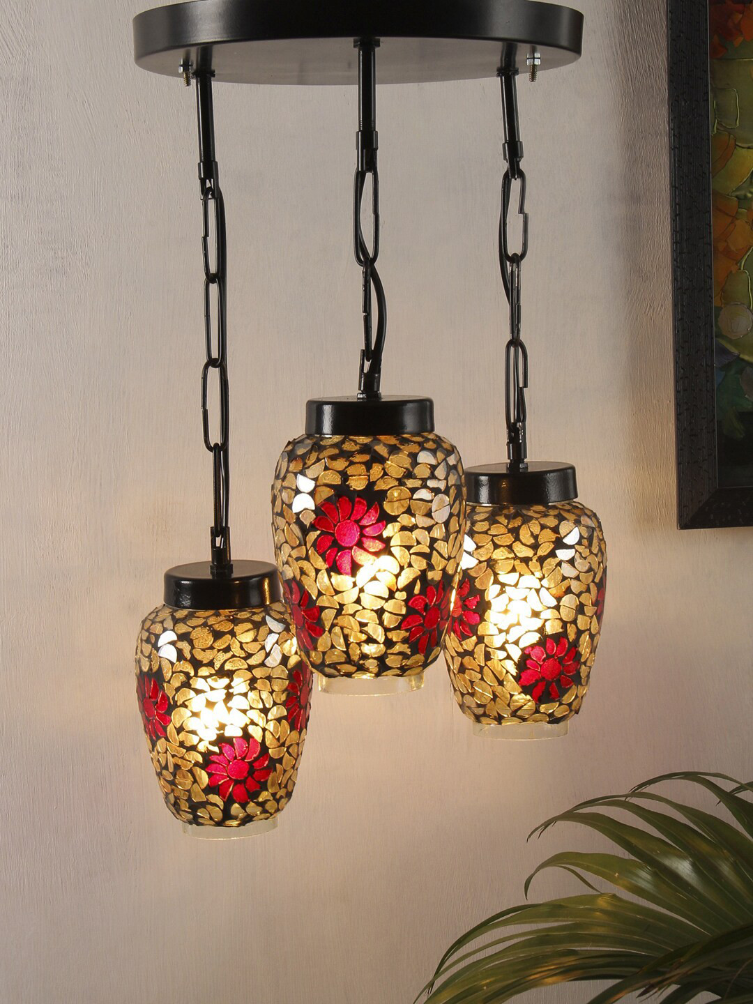 Devansh Gold-Toned & Red Mosaic Cluster Lights
