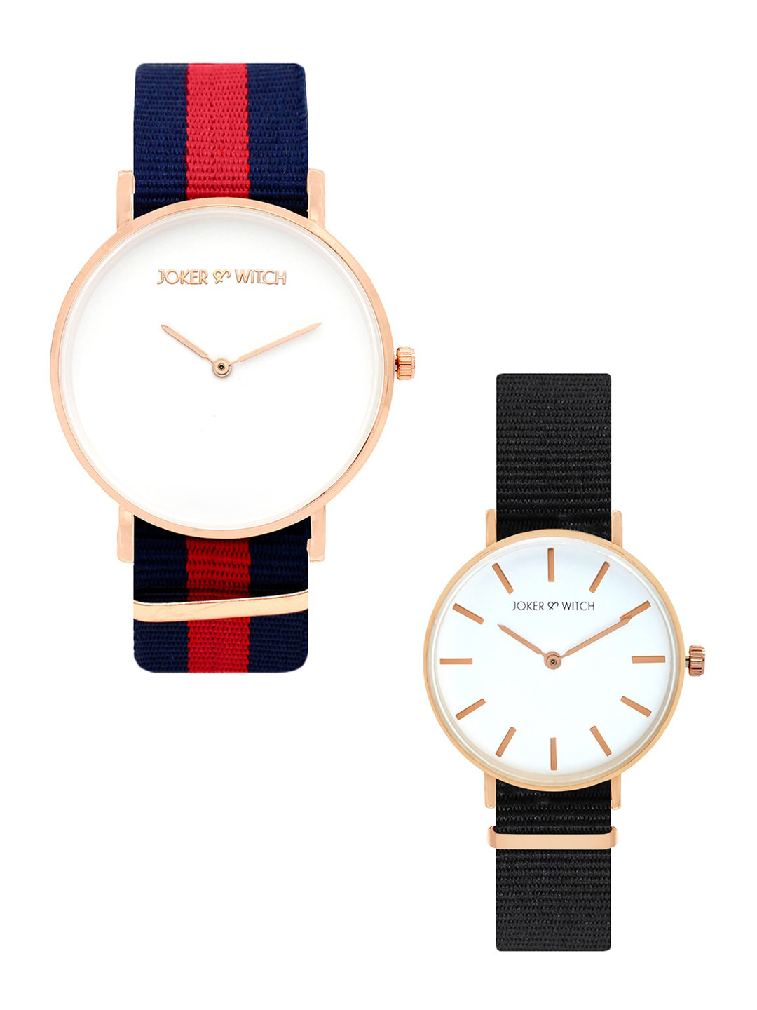 JOKER & WITCH White & Gold Toned Kristoff & Anna Couple Watch Gift Set
