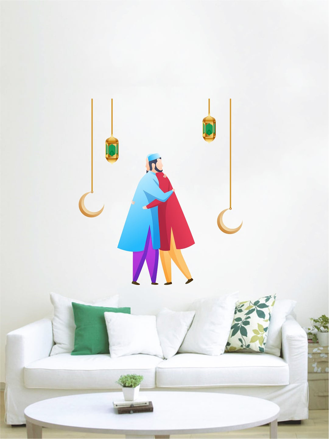 rawpockets Multicoloured Eid Mubarak PVC Vinyl Wall Stickers