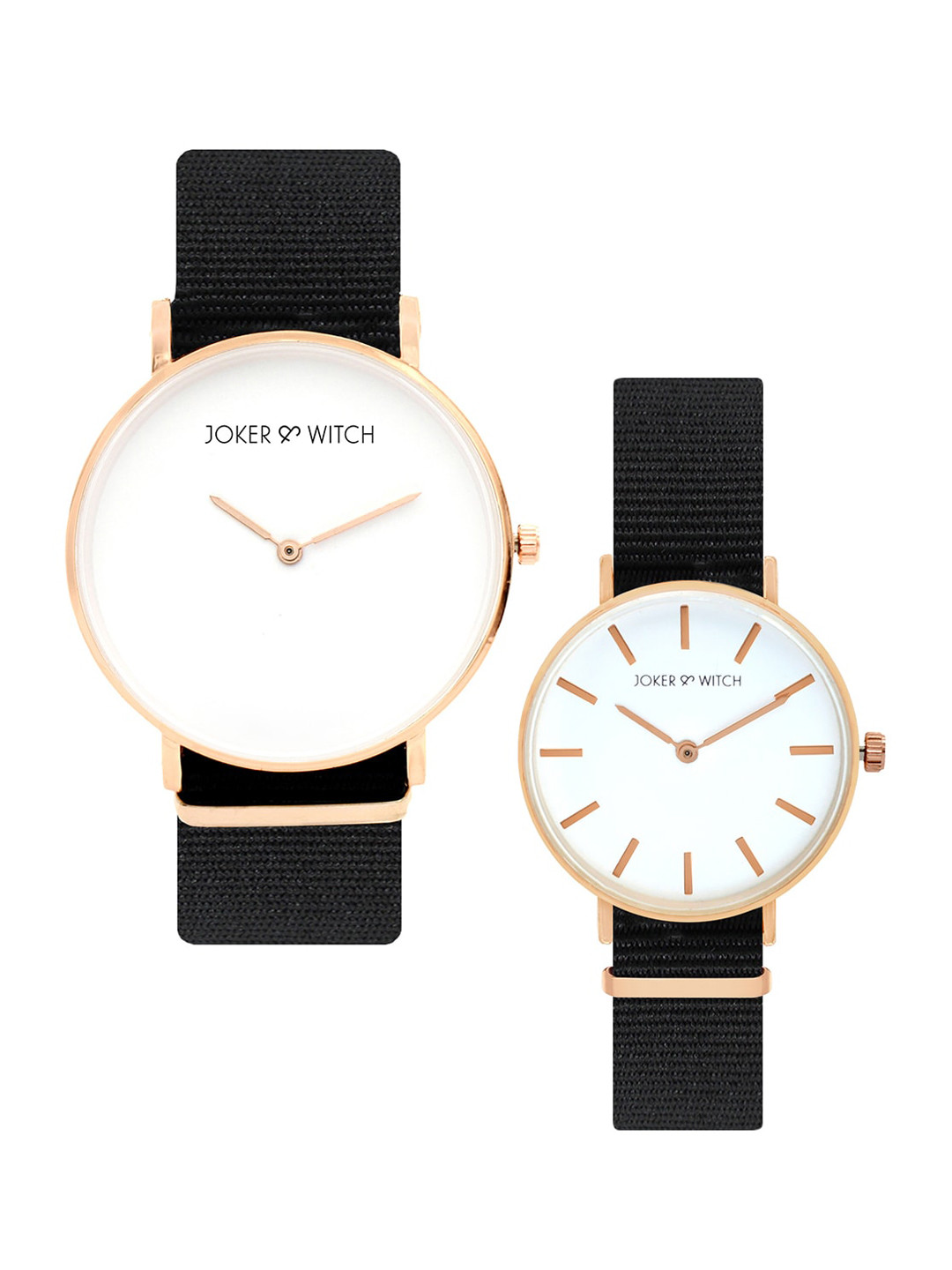 JOKER & WITCH White & Gold Toned Roy Miller & June Couple Watch Gift Set  JWCW89