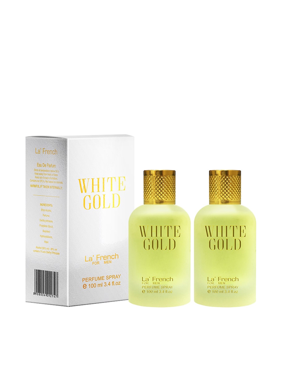 Buy La French Men Set Of 2 White Gold Eau De Parfum 100 Ml Each