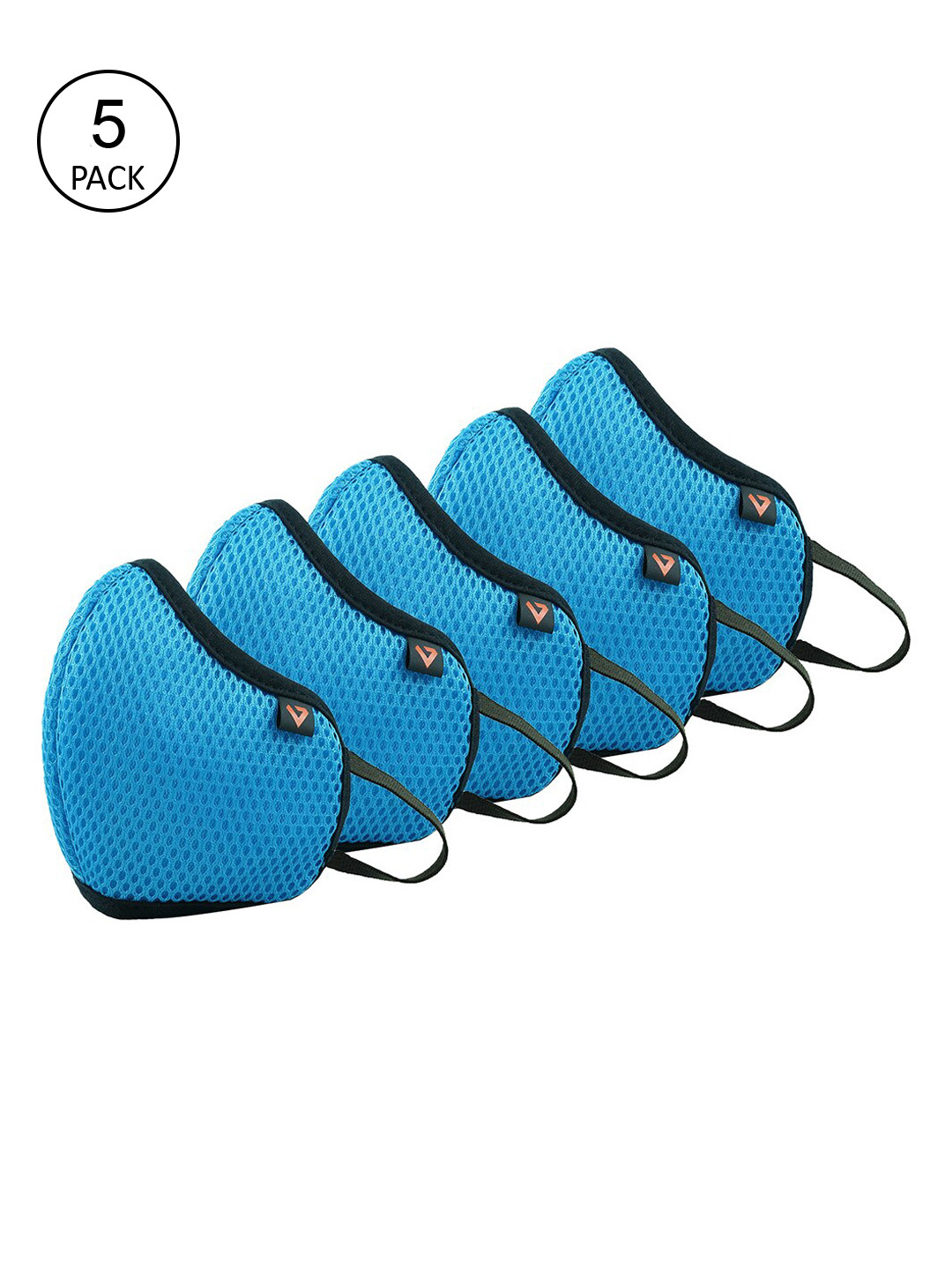 THe VerTicaL Unisex 5 Pcs Blue Reusable Outdoor 5-Ply Cloth Masks