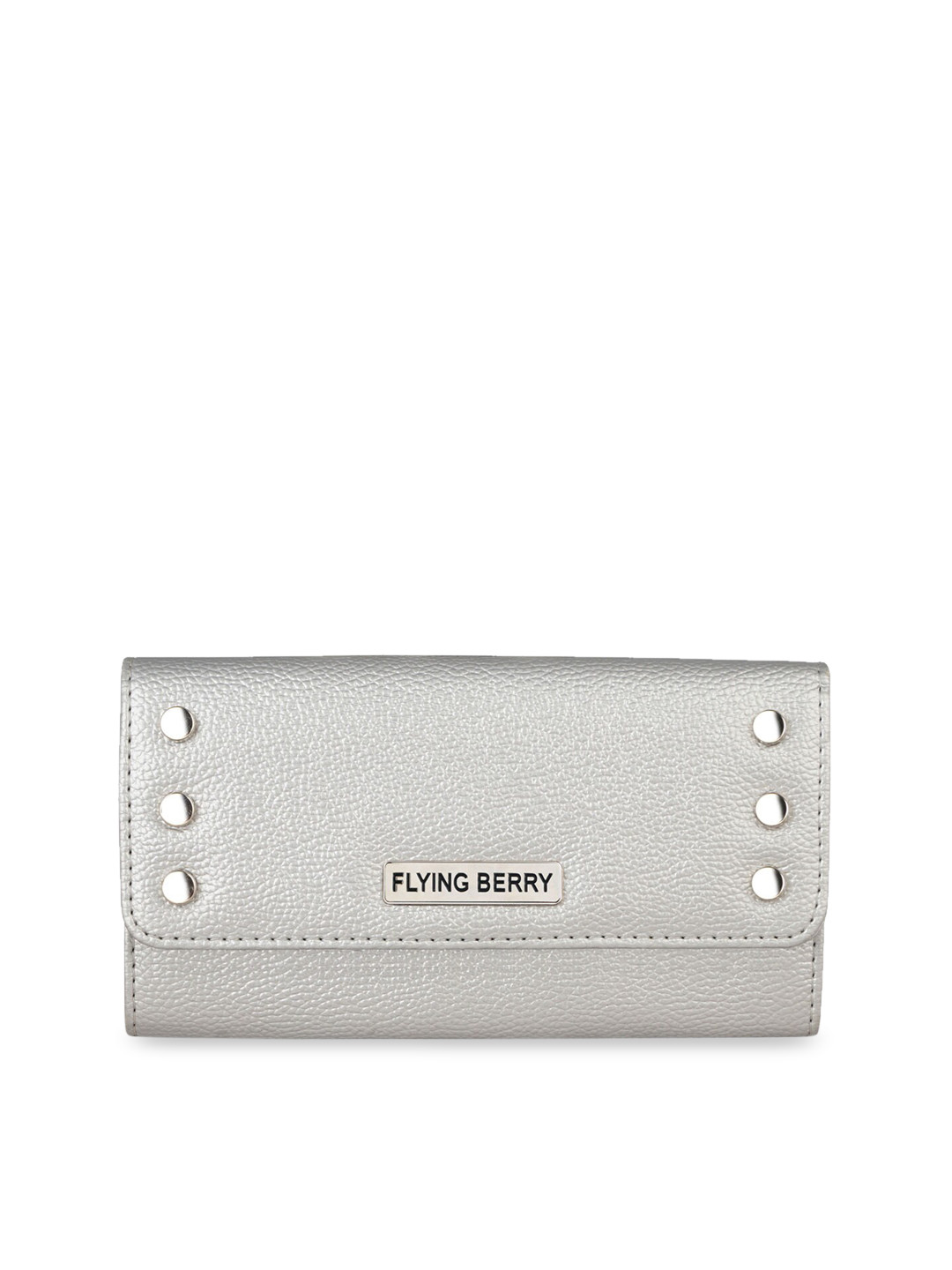 FLYING BERRY Silver-Toned Solid Clutch