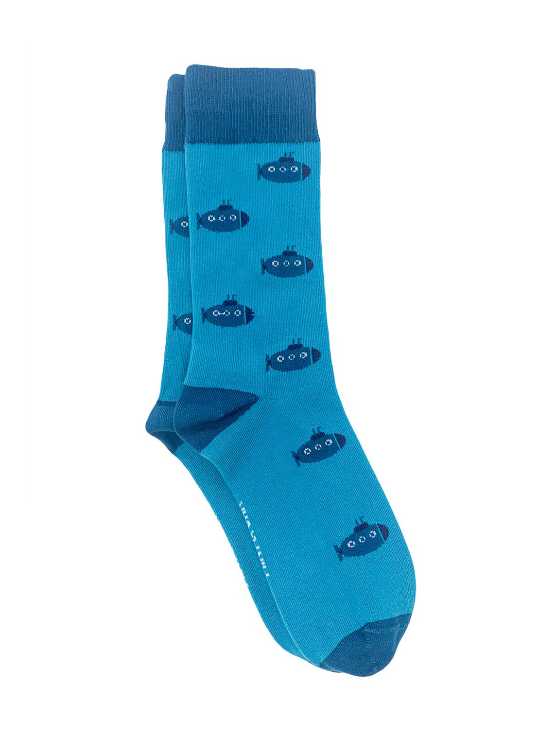 Mint & Oak Men Blue Patterned Calf-Length Socks