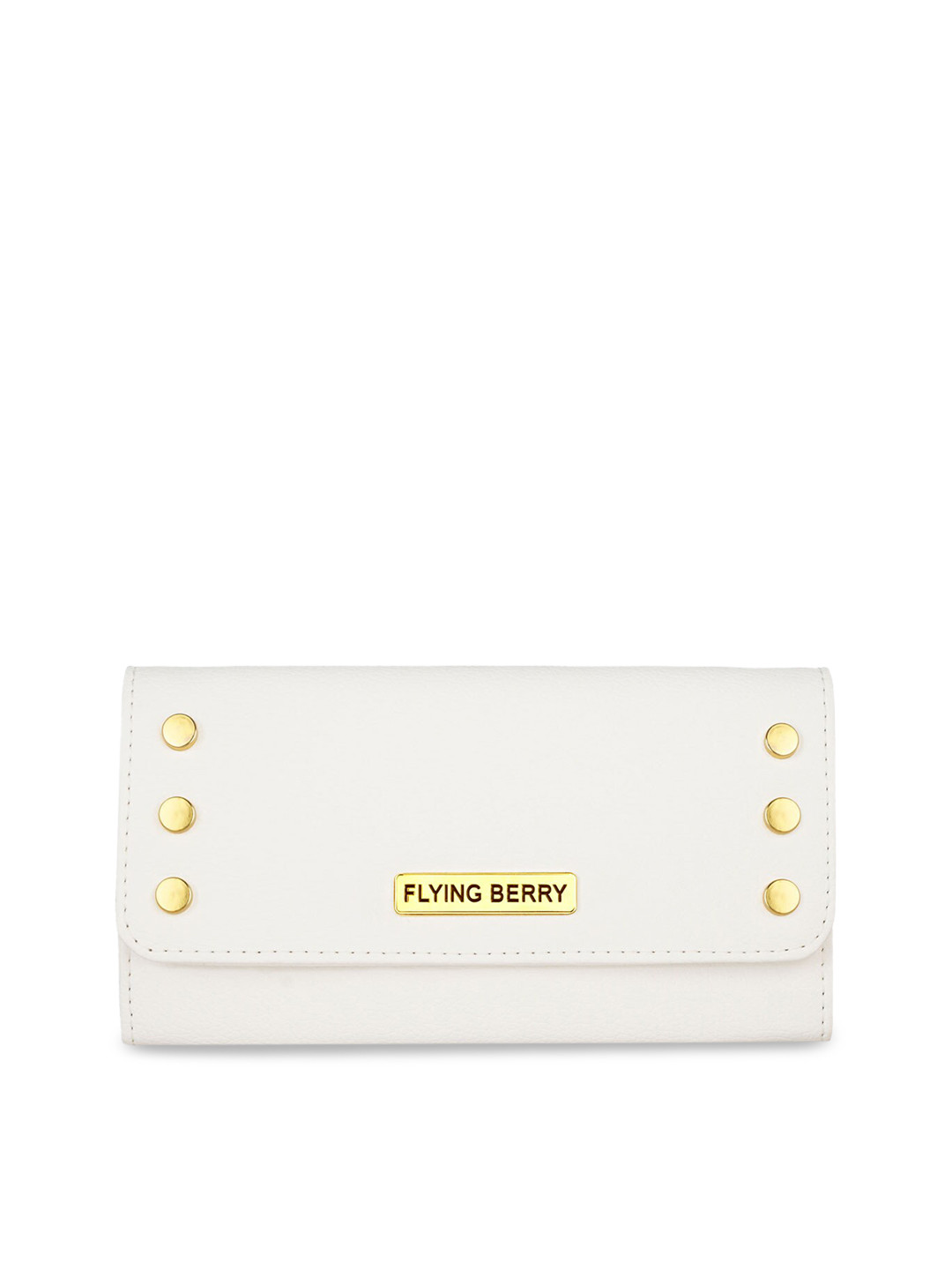 FLYING BERRY Women White & Yellow Solid Purse Clutch