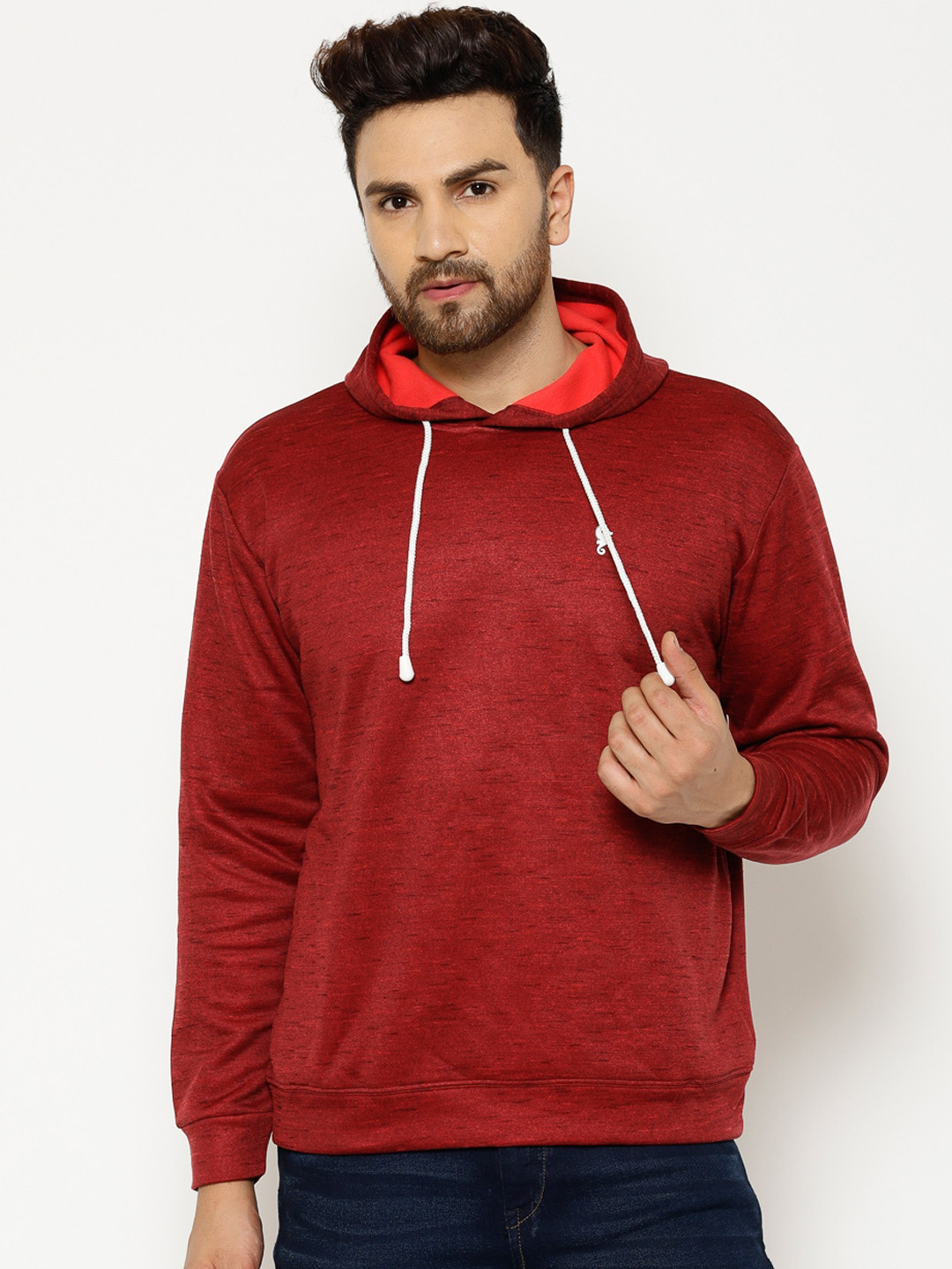 EPPE Men Maroon Solid Sweatshirt