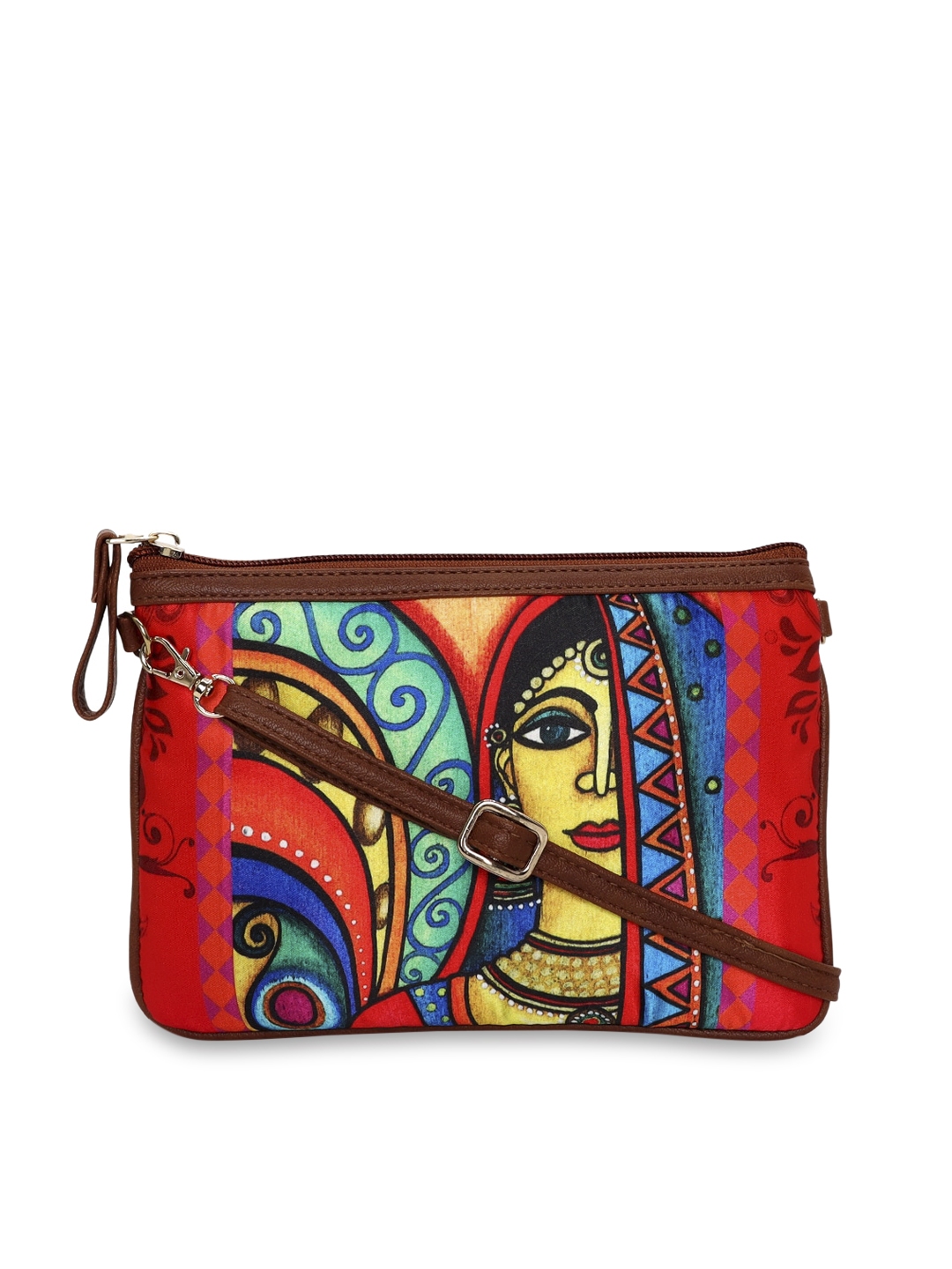 Buy All Things Sundar Red Yellow Printed Sling Bag Handbags for Women 13642270 Myntra