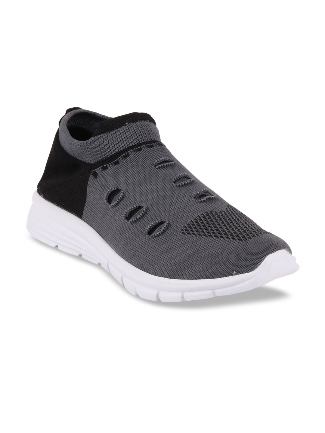 FAUSTO Men Grey Canvas Walking Shoes