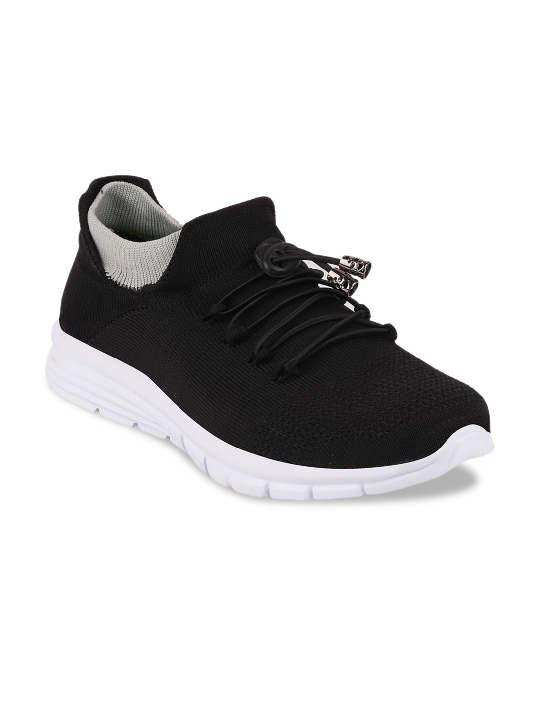 FAUSTO Men Black Canvas Running Shoes