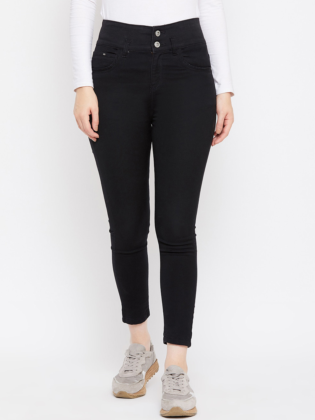Crimsoune Club Women Black High-Rise Slim Fit  Jeans