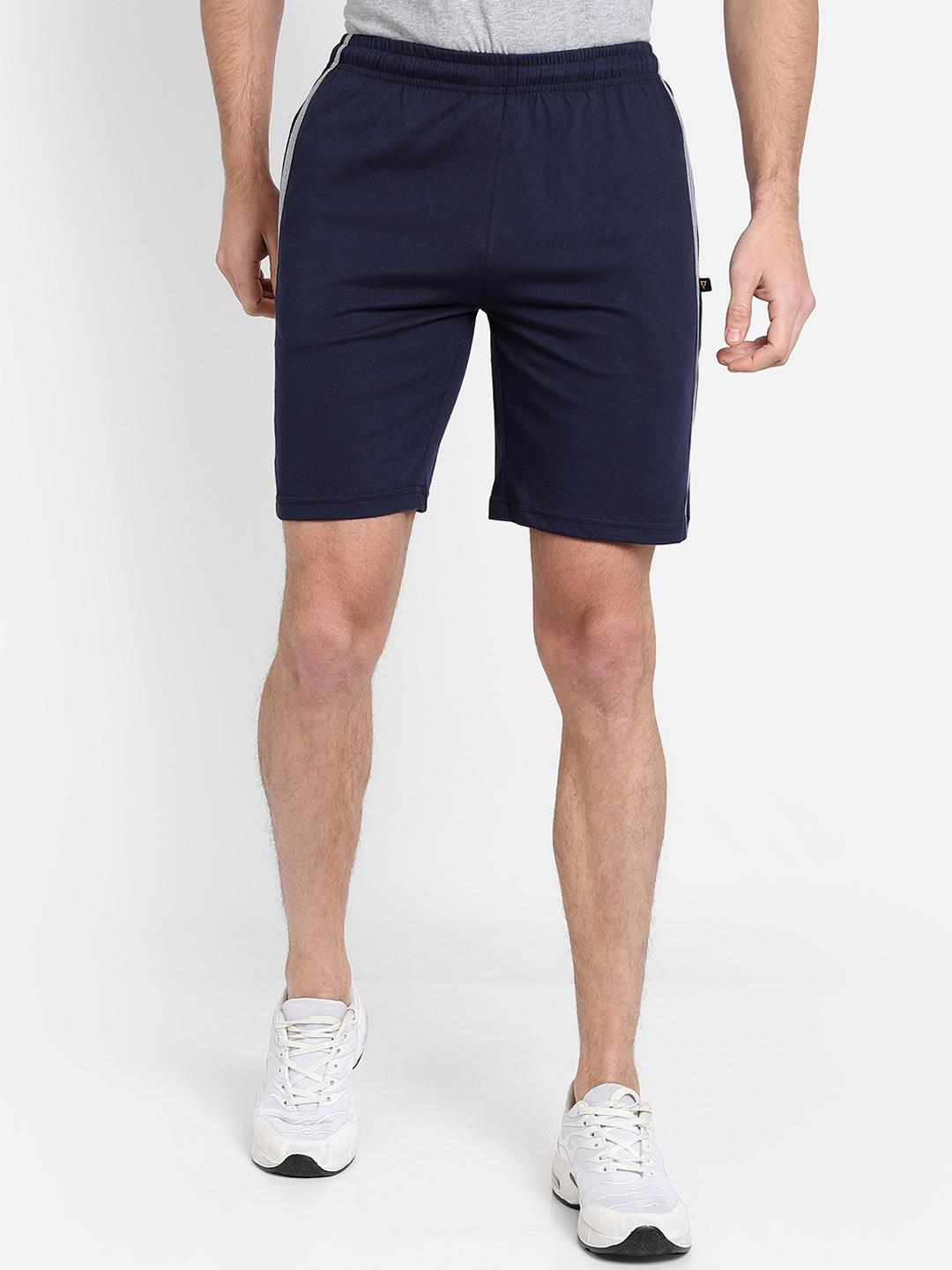 PROTEENS Men Navy Blue Solid Regular Fit Sports Shorts