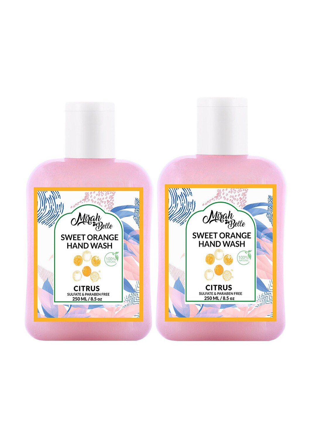 Mirah Belle Unisex Orange Pack Of 2 Sweet Orange Hand Wash 500 ml