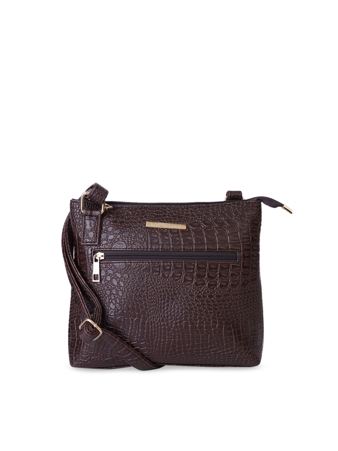 Lapis O Lupo Brown Textured Sling Bag