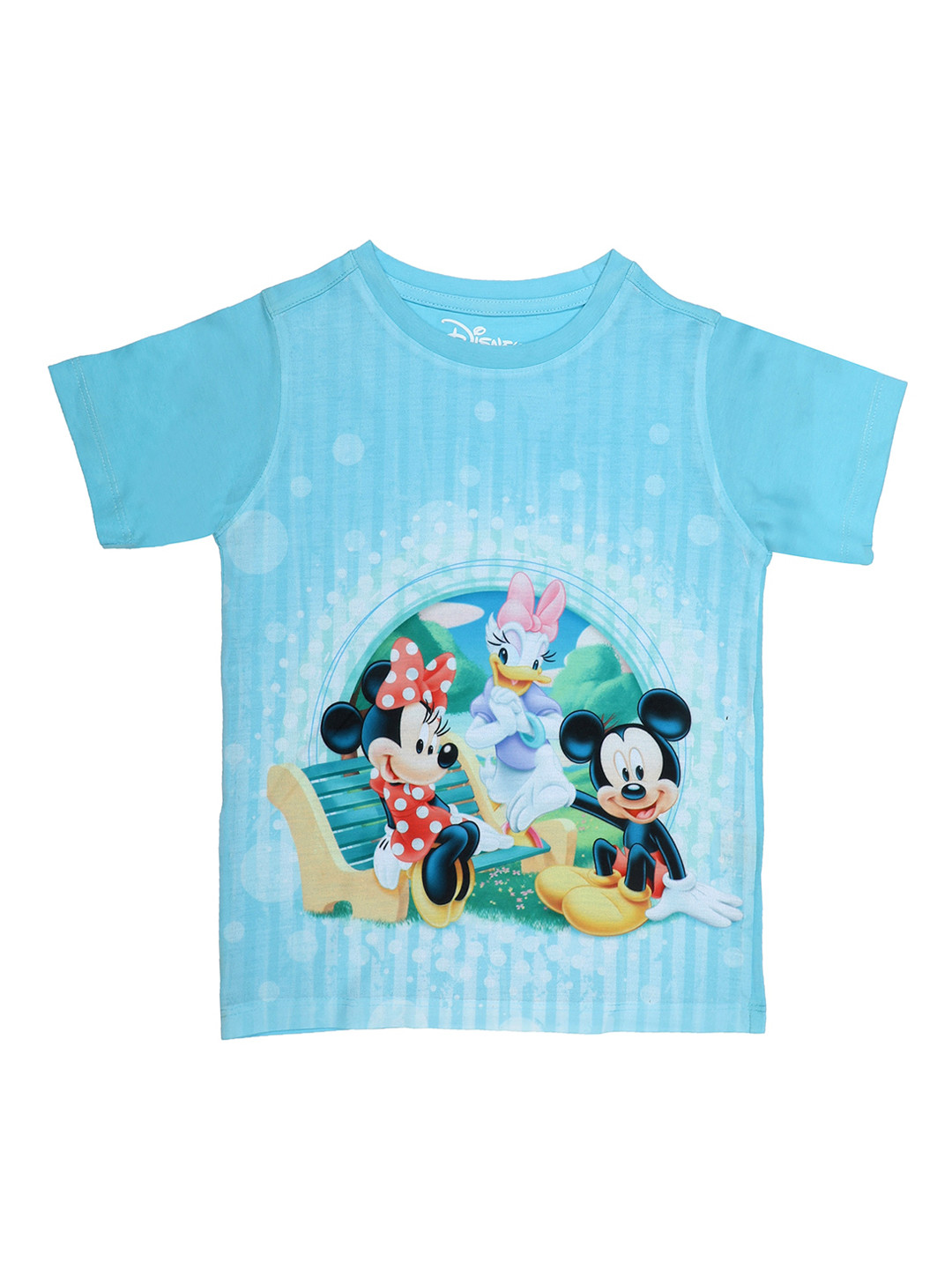 Disney by Wear Your Mind Boys Turquoise Blue Mickey & Friends Print RoundNeck T-shirt