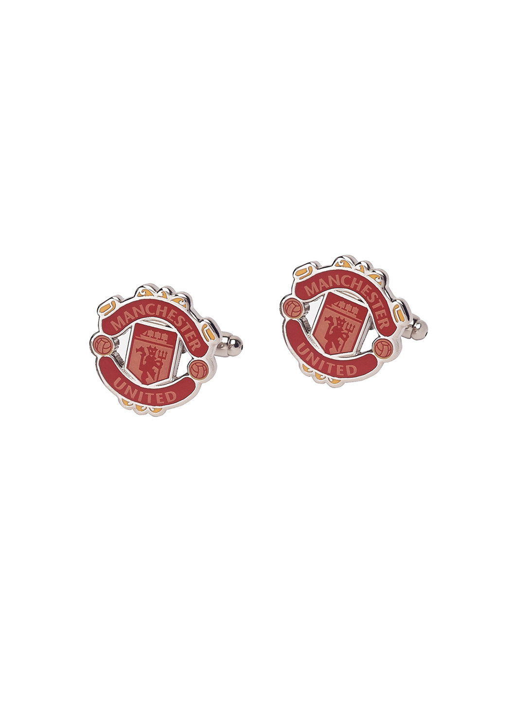 The Tie Hub Red & Silver-Toned Quirky Cufflinks