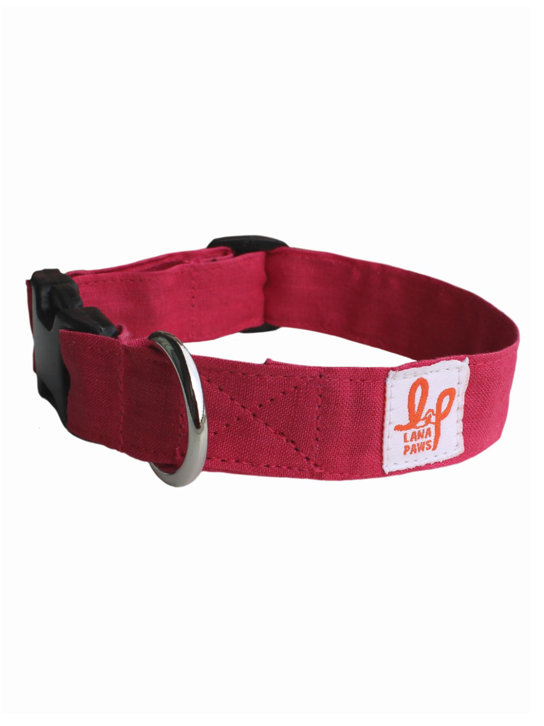 LANA PAWS Pink Solid Sustainable Dog Collar
