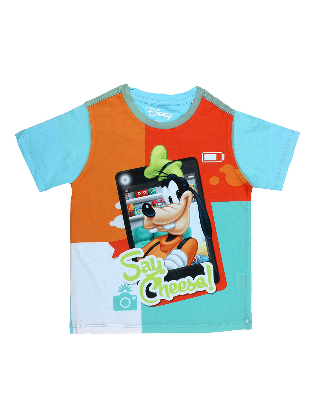 Disney by Wear Your Mind Boys Blue Goofy Printed Round Neck T-shirt