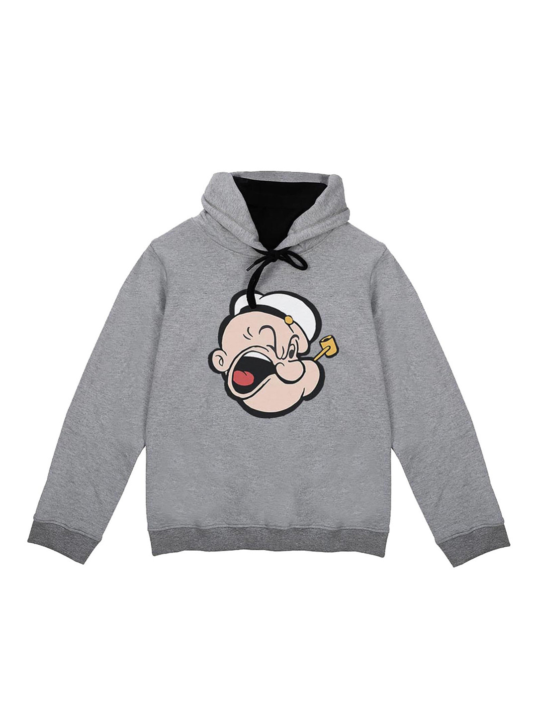 Popeye Boys Grey Popeye Printed Hooded Sweatshirt