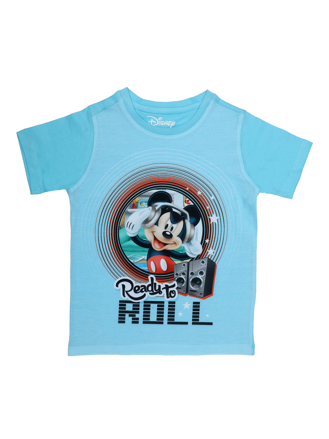 Disney by Wear Your Mind Boys Blue Mickey & Freinds Printed Round Neck T-shirt