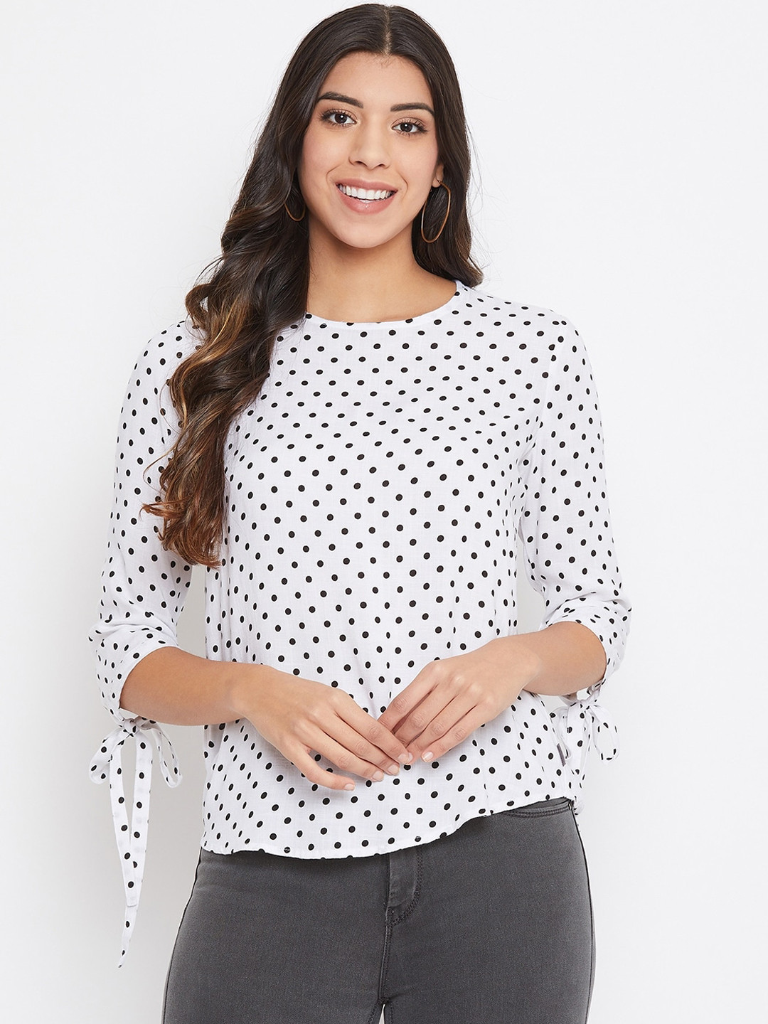 Crimsoune Club White Printed Top