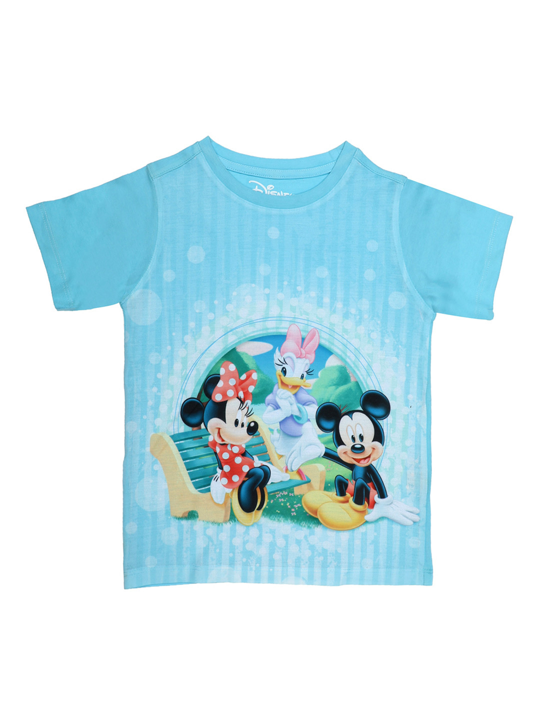 Disney by Wear Your Mind Boys Blue Mickey & Freinds Printed Round Neck T-shirt
