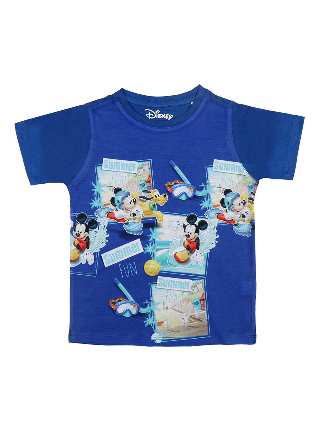 Disney by Wear Your Mind Boys Blue & Off-White Mickey & Friends Printed T-shirt