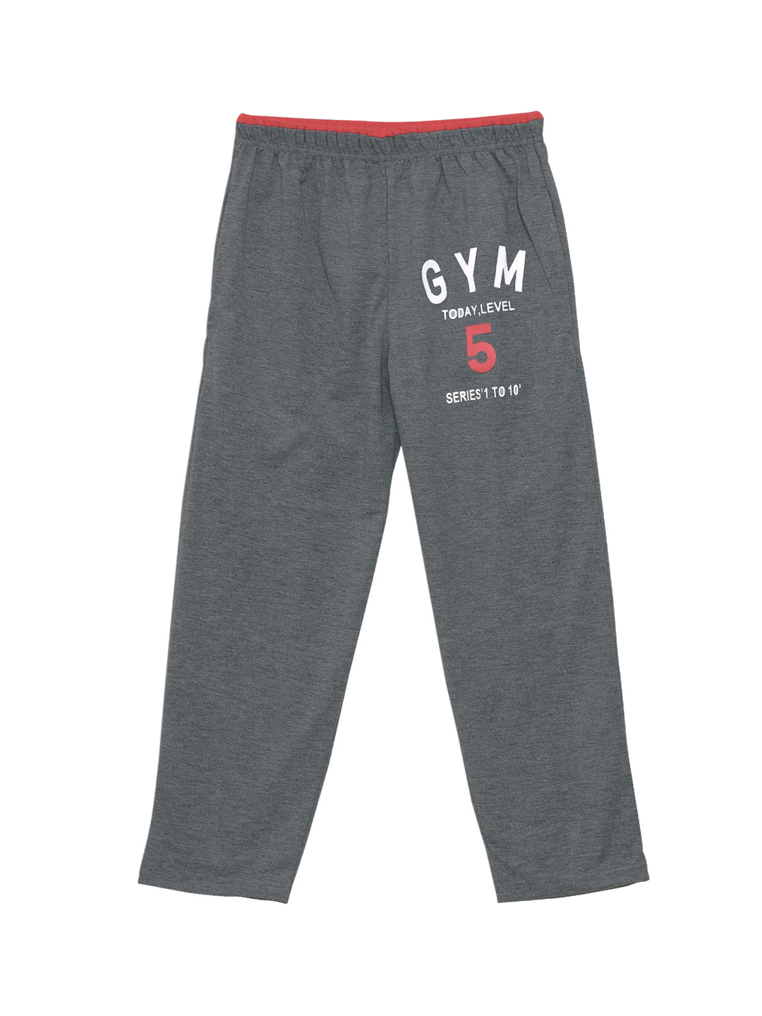 SWEET ANGEL Girls Charcoal-Coloured Straight-Fit Solid Track Pants