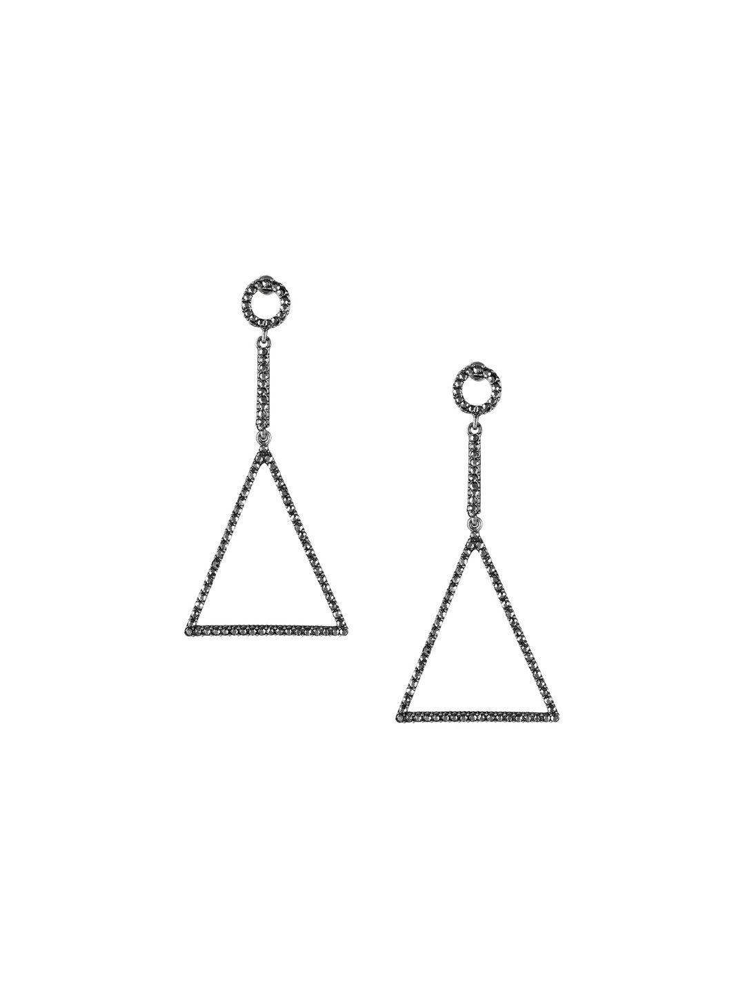Mali Fionna Silver-Toned Triangular Drop Earrings