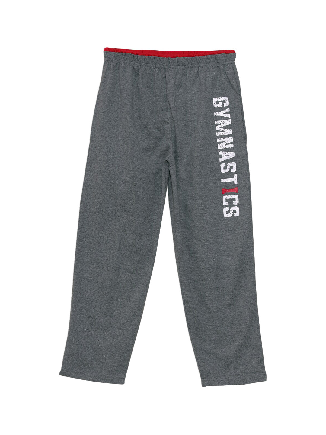 SWEET ANGEL Charcoal Grey Girls Printed Straight-Fit Track Pants